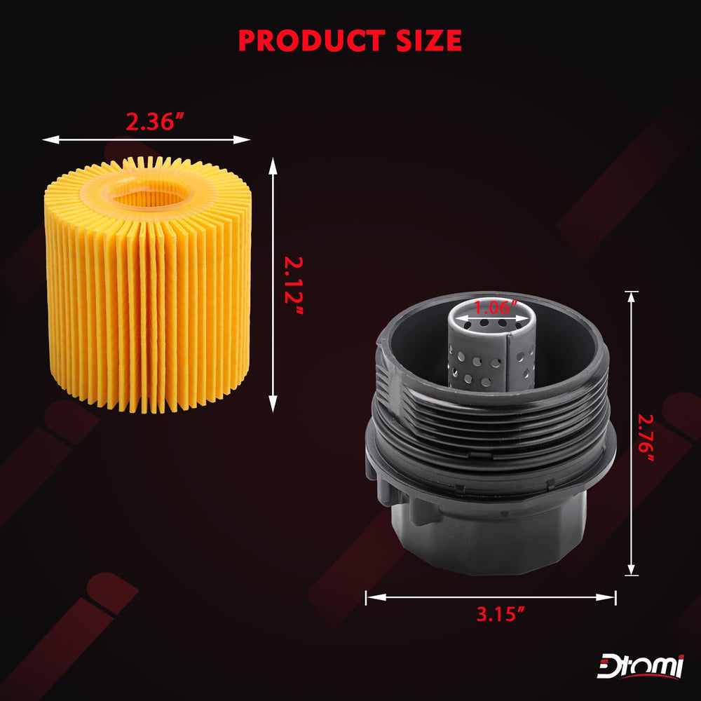 Dtomi oil filter housing cap for Prius V, durable fit for 1.8L engines