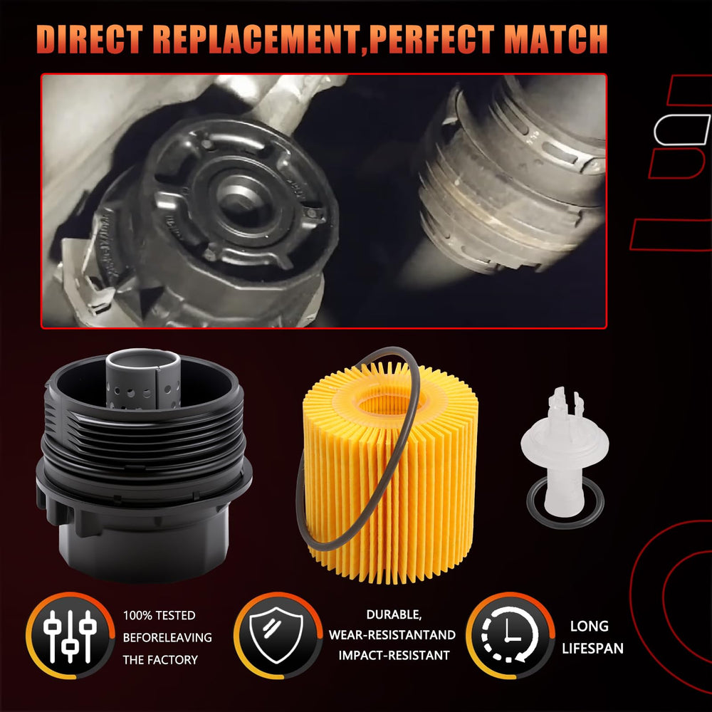 Dtomi oil filter housing cap for Scion xD, precise alignment and seal