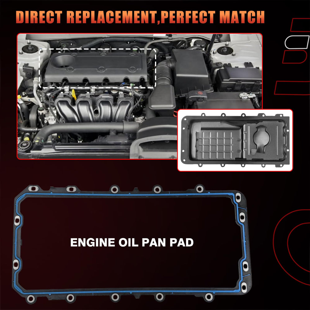 Dtomi oil pan gasket fitment close-up demonstrates alignment with mounting holes for easy installation.