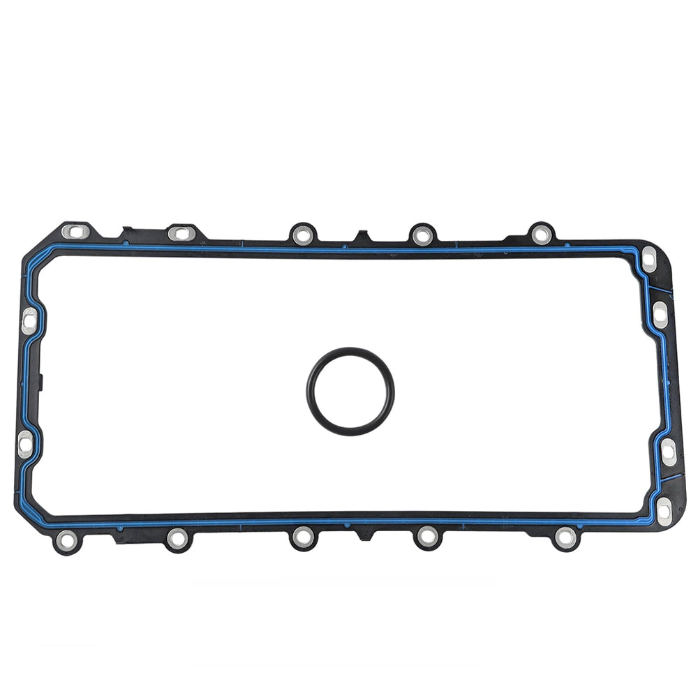 Dtomi oil pan gasket installation guide close-up shows a precise seal for leak prevention.