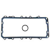 Dtomi oil pan gasket installation guide close-up shows a precise seal for leak prevention.