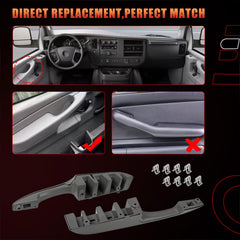 Dtomi replacement door handle set in ABS plastic, withstands frequent use.