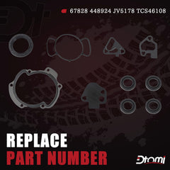 Dtomi gasket components laid out showing seals and fasteners for replacement projects