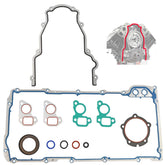 Dtomi timing cover gasket set close-up showing precision fit for LS V8 engines.