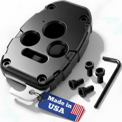 Dubbs Hardware Honda key fob shell black with four buttons for a precise fit and protection.