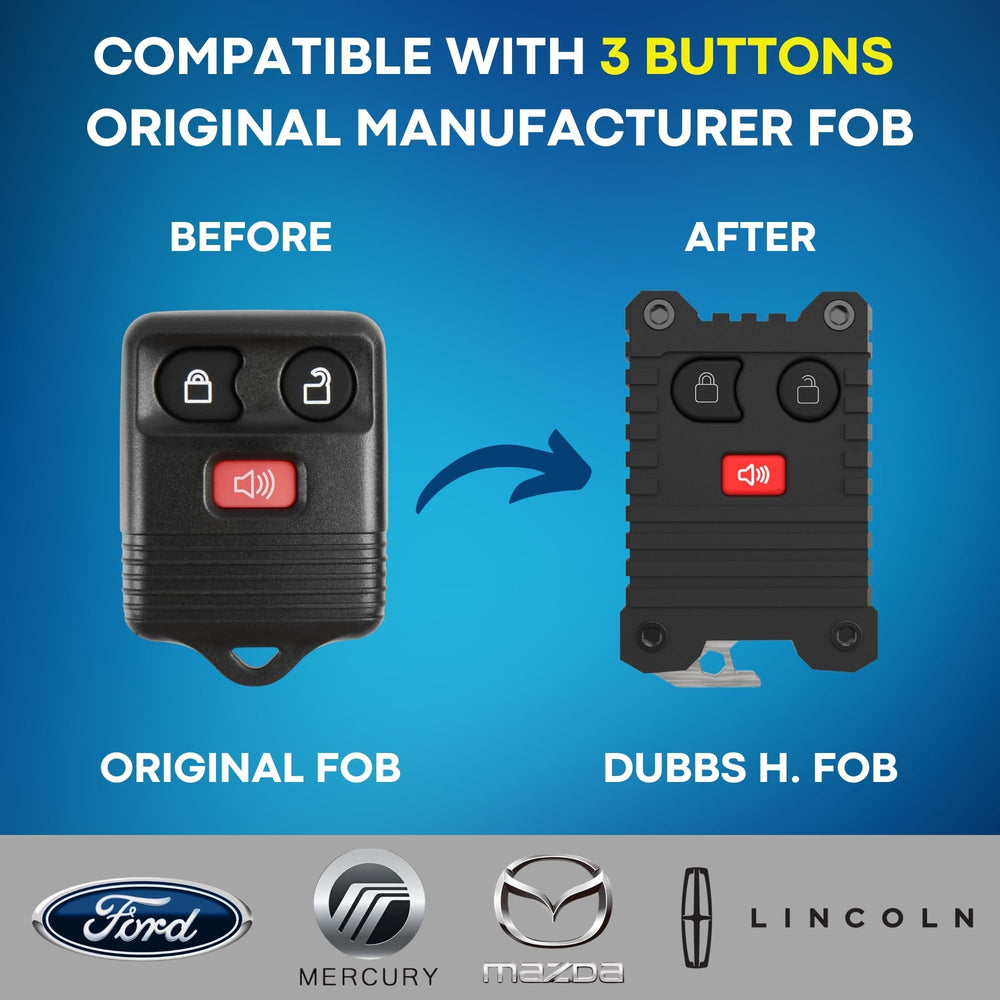 Rugged PCABS shell shields your Ford fob from everyday wear.