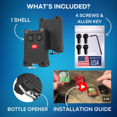 Four reinforced screws ensure a durable, tight-fitting fob cover.