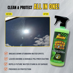 DUCKY PRODUCTS Water Spot Plus adds wax for a glossy, protected finish after mineral removal