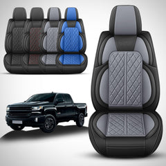 DuDuWang Chevy Silverado front seat cover installation in progress.
