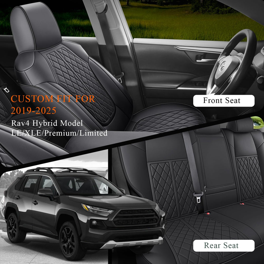 DuDuWang Rav4 seat covers — faux leather surface delivers luxe feel and lasting protection.