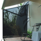 Dulepax RV Awning Side Shade 9x7 providing cooler outdoor shade for RV lounging