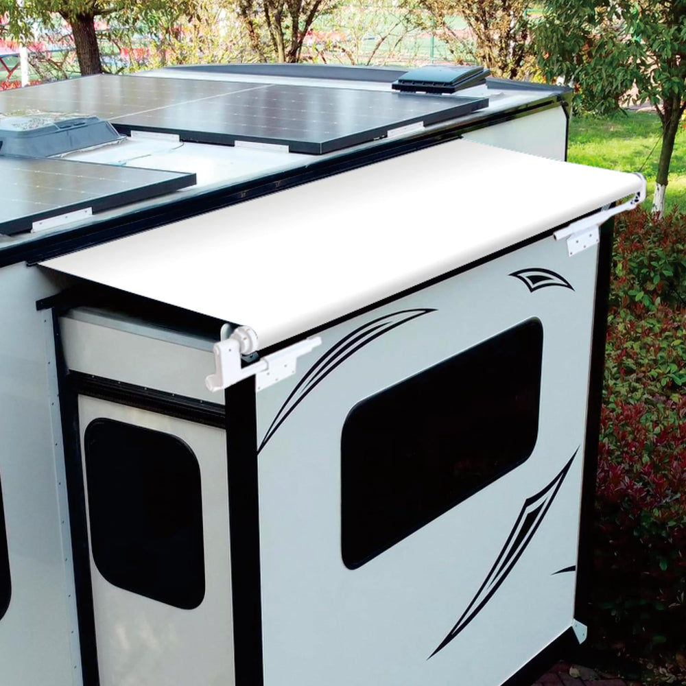 Dulepax RV slide-out awning assembly with hardware for easy mounting and protection.