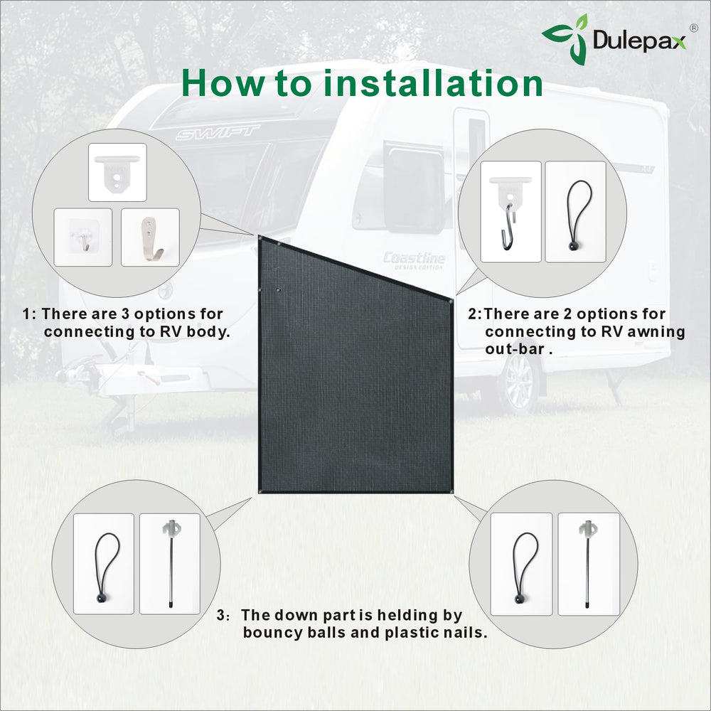 Dulepax side shade kit with complete hardware for easy setup