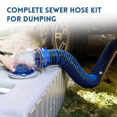 DUMPMAN clear view 90-degree adapter shows when draining finishes.