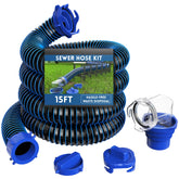 DUMPMAN RV sewer hose 15ft with flexible design ready for RV hookups.