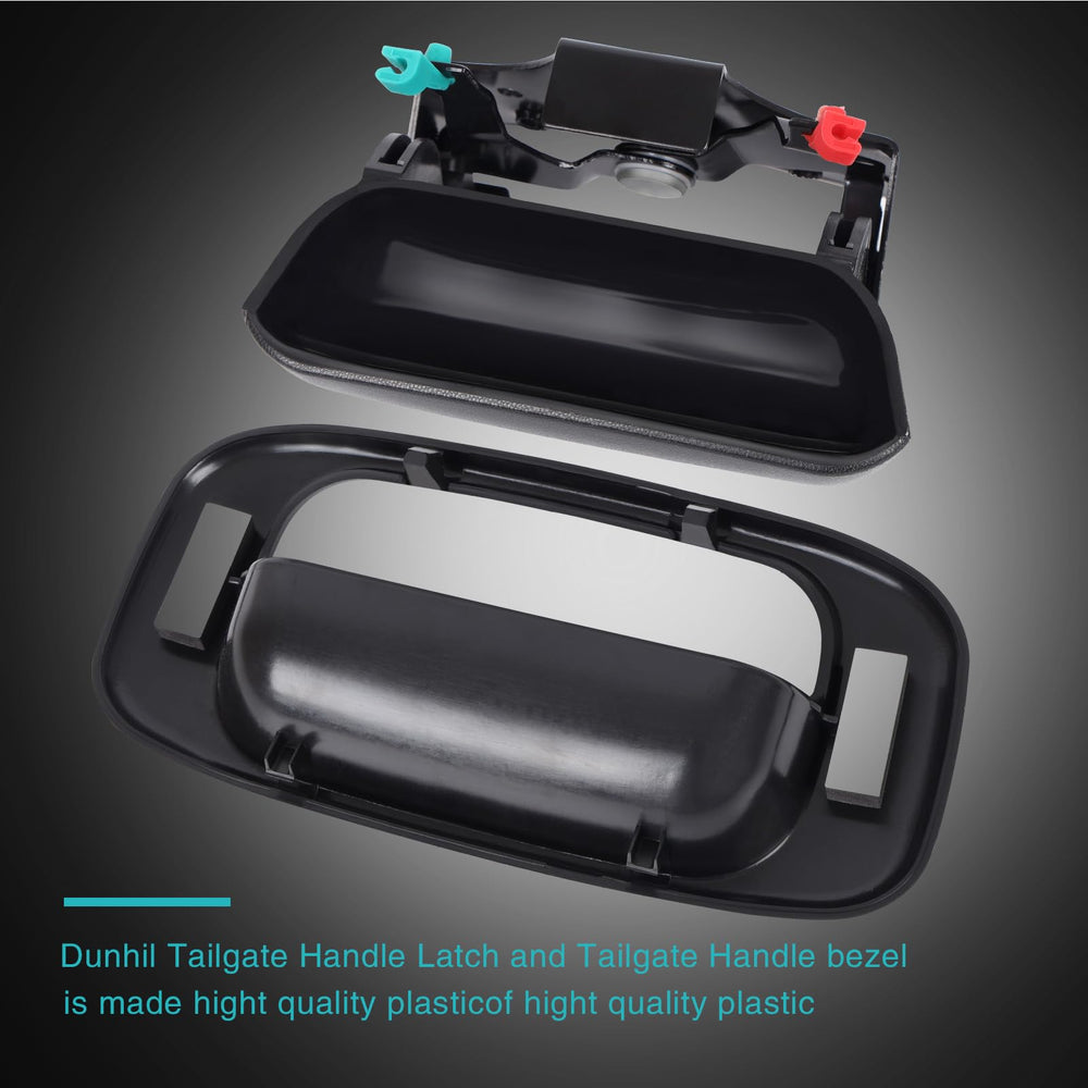 Dunhil tailgate handle kit packaging includes bezel and rod clips.