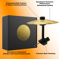 Duocheer mini drum cymbal on vent enables quick grooves during stops.