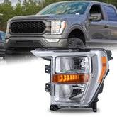 Duolctrams LH headlight for Ford F-150 with chrome bezel and OE-style fit