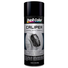 Dupli-Color brake caliper spray in gloss black provides high-temperature protection up to 500°F.