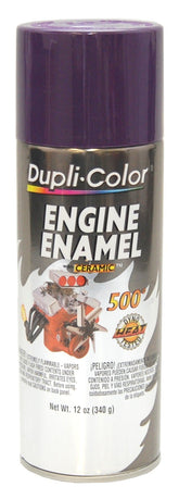 Dupli-Color DE1640 plum purple engine enamel aerosol can for hot engine surfaces.