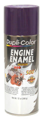 Dupli-Color DE1640 plum purple engine enamel aerosol can for hot engine surfaces.