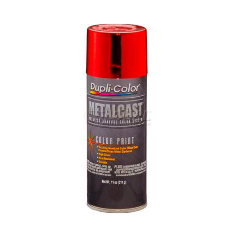 Dupli-Color Metalcast MC200 red anodized coating on chrome for a durable high-heat finish