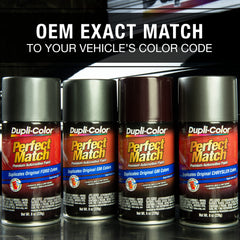 Close-up on the drying time for Dupli-Color Perfect Match automotive spray paint.