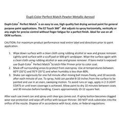 Dupli-Color Perfect Match Pewter 8oz coverage supports efficient projects.