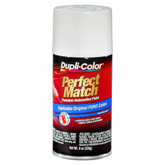 Dupli-Color Perfect Match spray paint can demonstrates OEM color matching for vehicles.