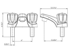 Dual smoked knobs provide easy control on the DF-PL700S-BQ rv faucet