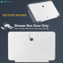 Dura Faucet DF-SA170D-WT solid lock with key for exterior RV shower door.