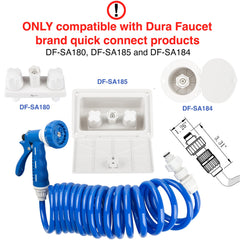 Dura Faucet quick-connect sprayer with seven settings for versatile RV washing tasks.