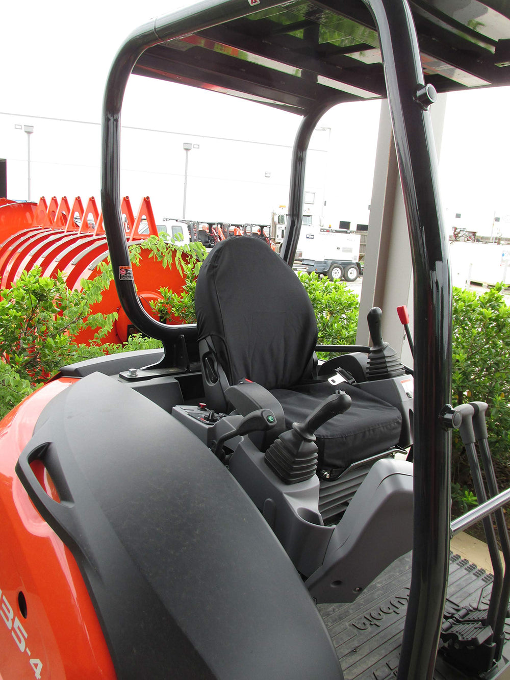Close-up of Durafit seat covers shows snug KX033 seat fit and protection.