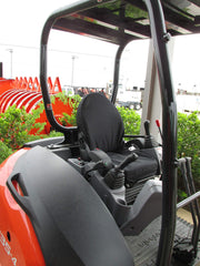 Close-up of Durafit seat covers shows snug KX033 seat fit and protection.
