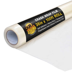 Dura-Gold crash wrap roll protecting carpet coverage up to 300 sq ft with clear film.