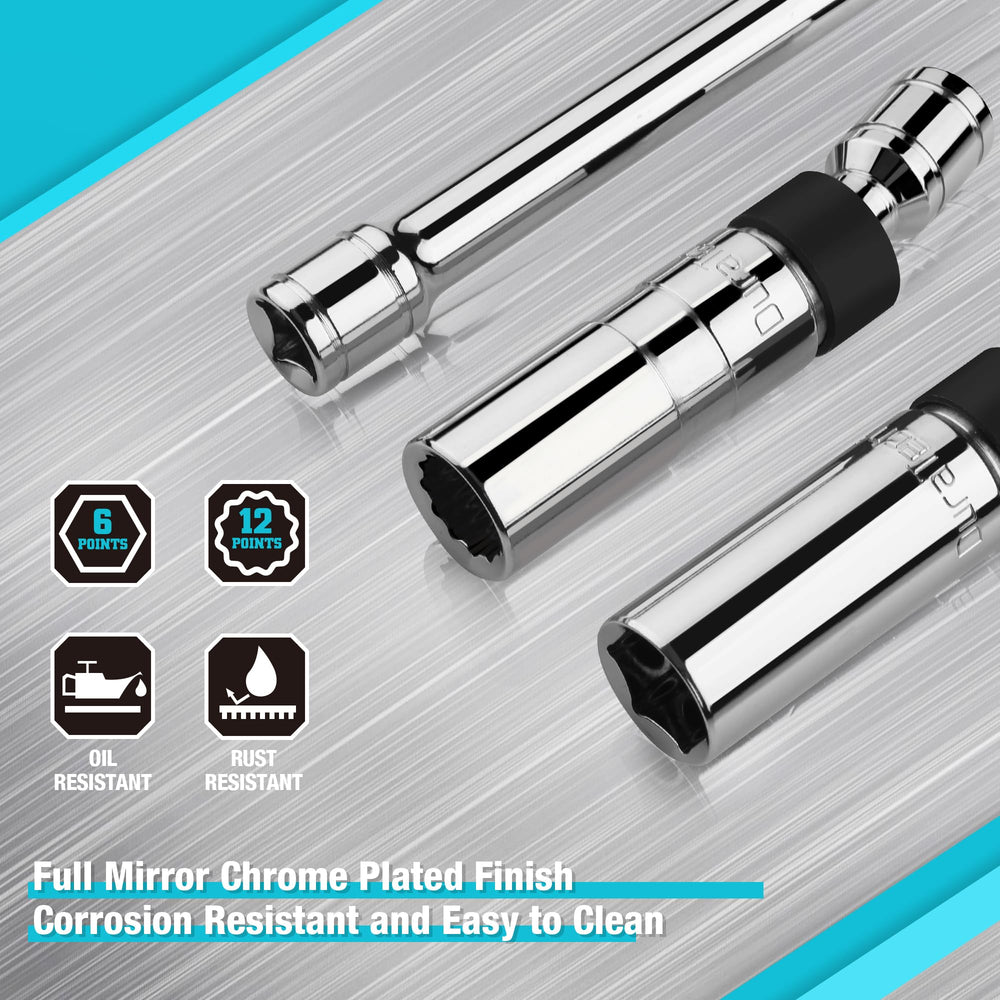 DURATECH 14mm 6-point spark plug socket handles metric plugs smoothly
