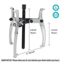 DURATECH 3-jaw gear puller in action with jaws gripping components in tight space