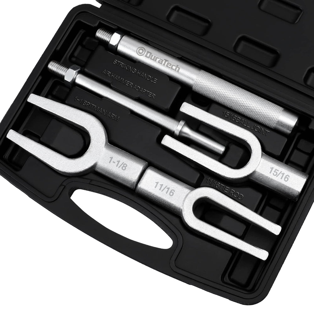 DURATECH 5-piece ball joint separator set in use for fast auto disassembly