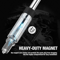 DURATECH 5/8in 6-point socket gripping spark plug securely with magnetic aid