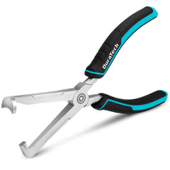 DuraTech 8-inch disconnect pliers with straight head reaching tight engine bays for easy removal.