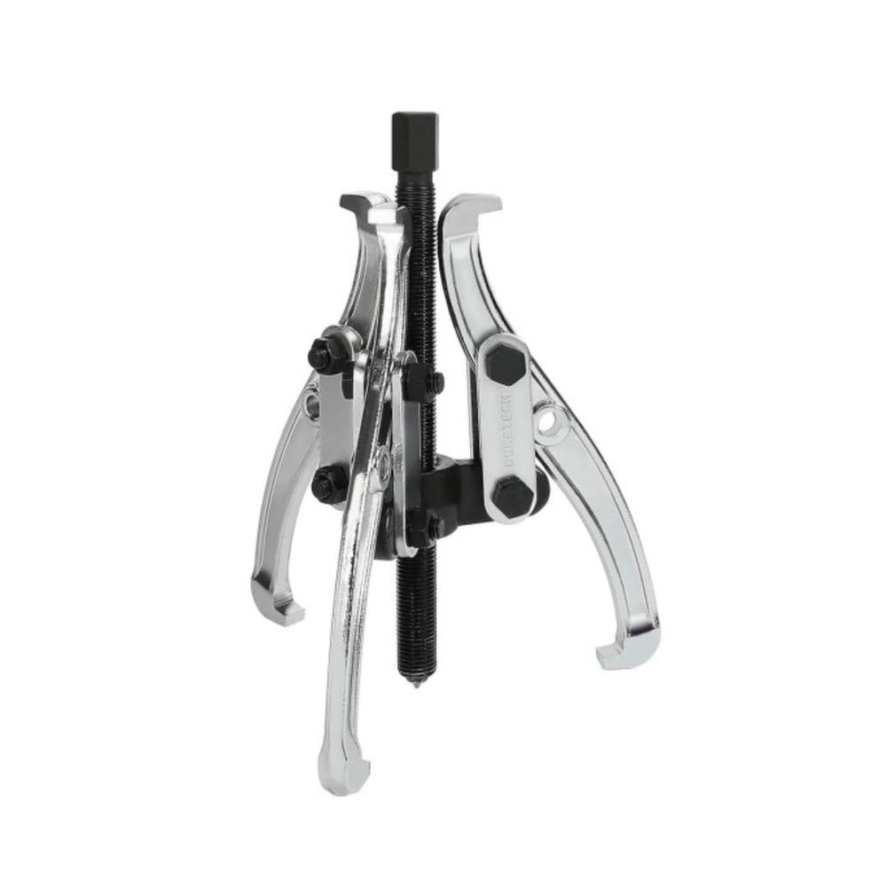 DURATECH 8-inch 3-jaw gear puller jaws close-up showing sturdy gripping capability in tight spaces