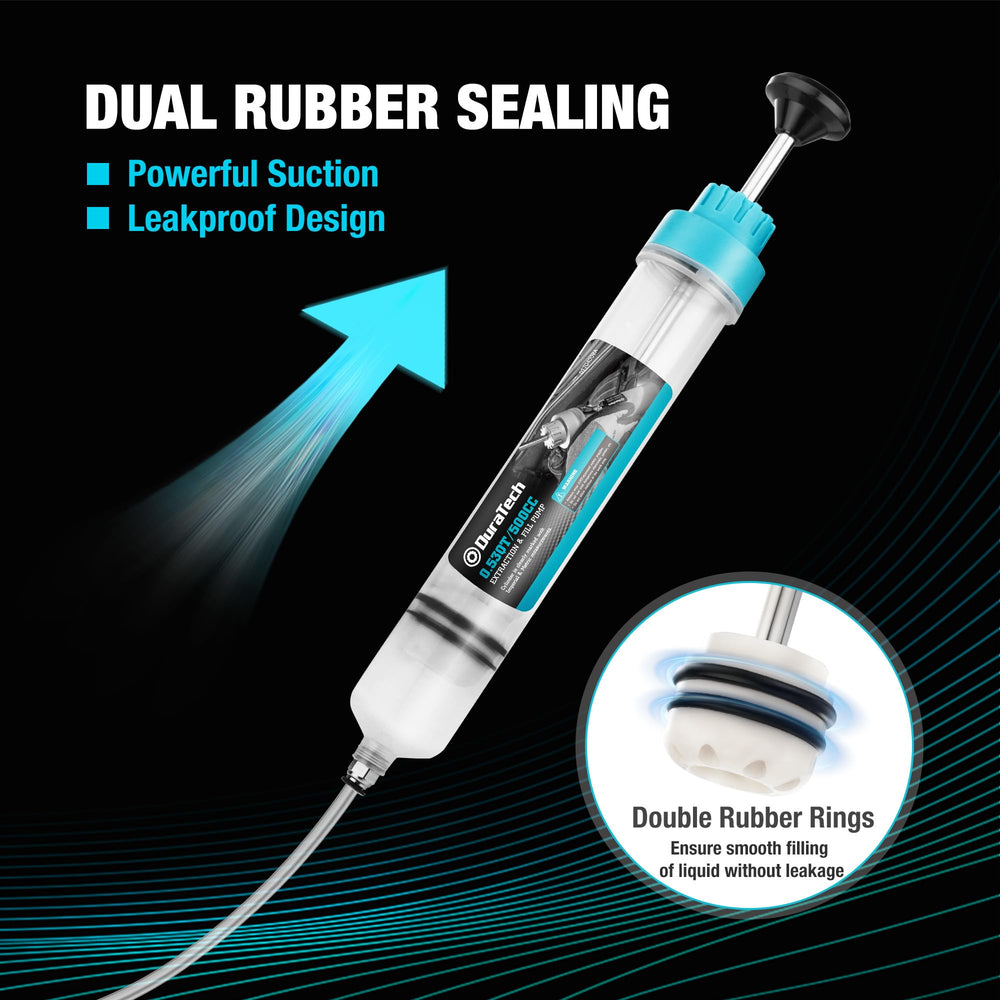 Double seal design prevents oil leakage during suction