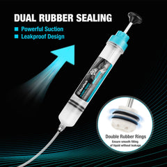 Double seal design prevents oil leakage during suction