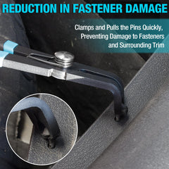 DURATECH ergonomic grip pliers help access interior clips and rivets safely.