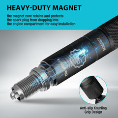 DURATECH magnetic core securely holds plugs to prevent drops during installation.