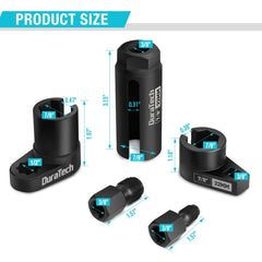 DURATECH O2 sensor socket set with 3/8 in drive and 22mm offset for quick access