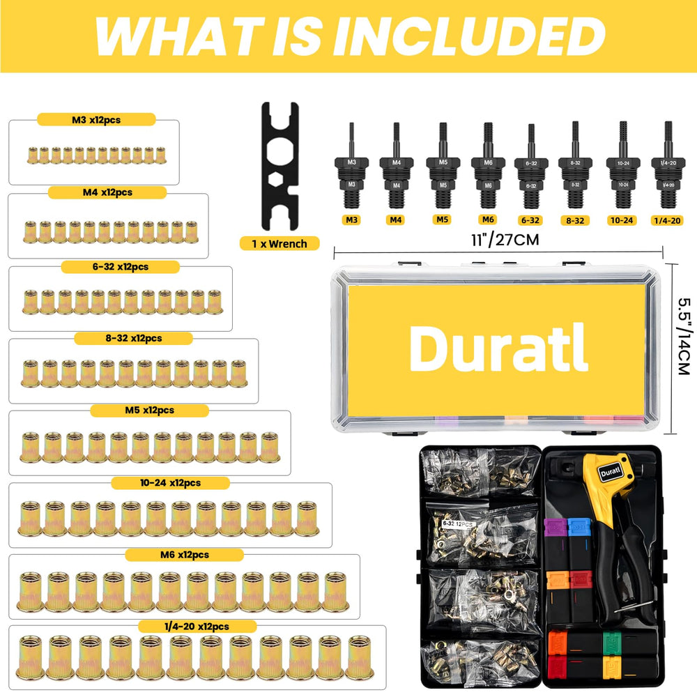 Duratl carrying case shown with accessories and wrench