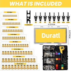 Duratl carrying case shown with accessories and wrench
