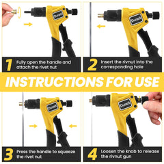 Duratl ergonomic grip reduces fatigue during rivet nut work