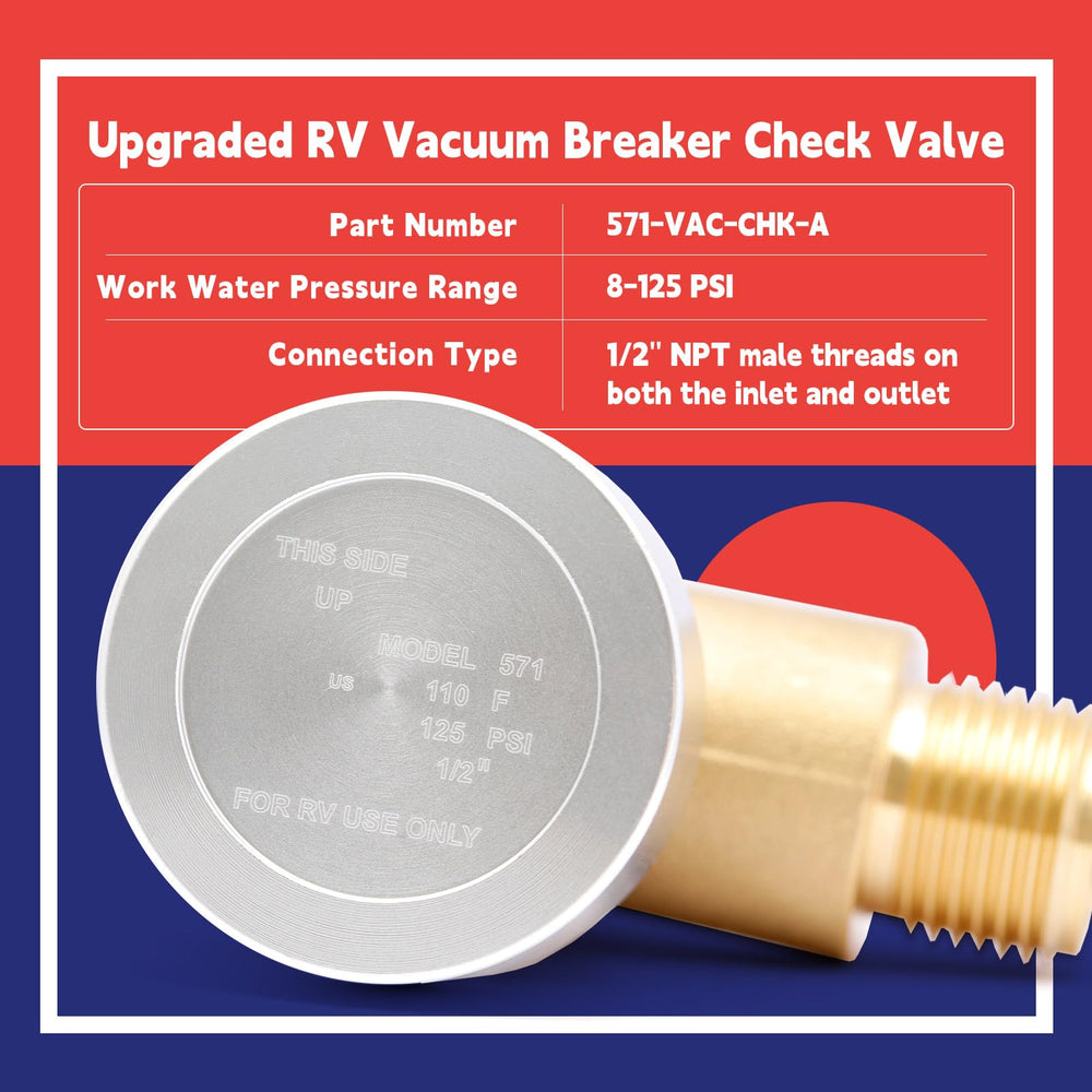 Dusledel 571-VAC-CHK-A helps prevent leaks in the RV wastewater system